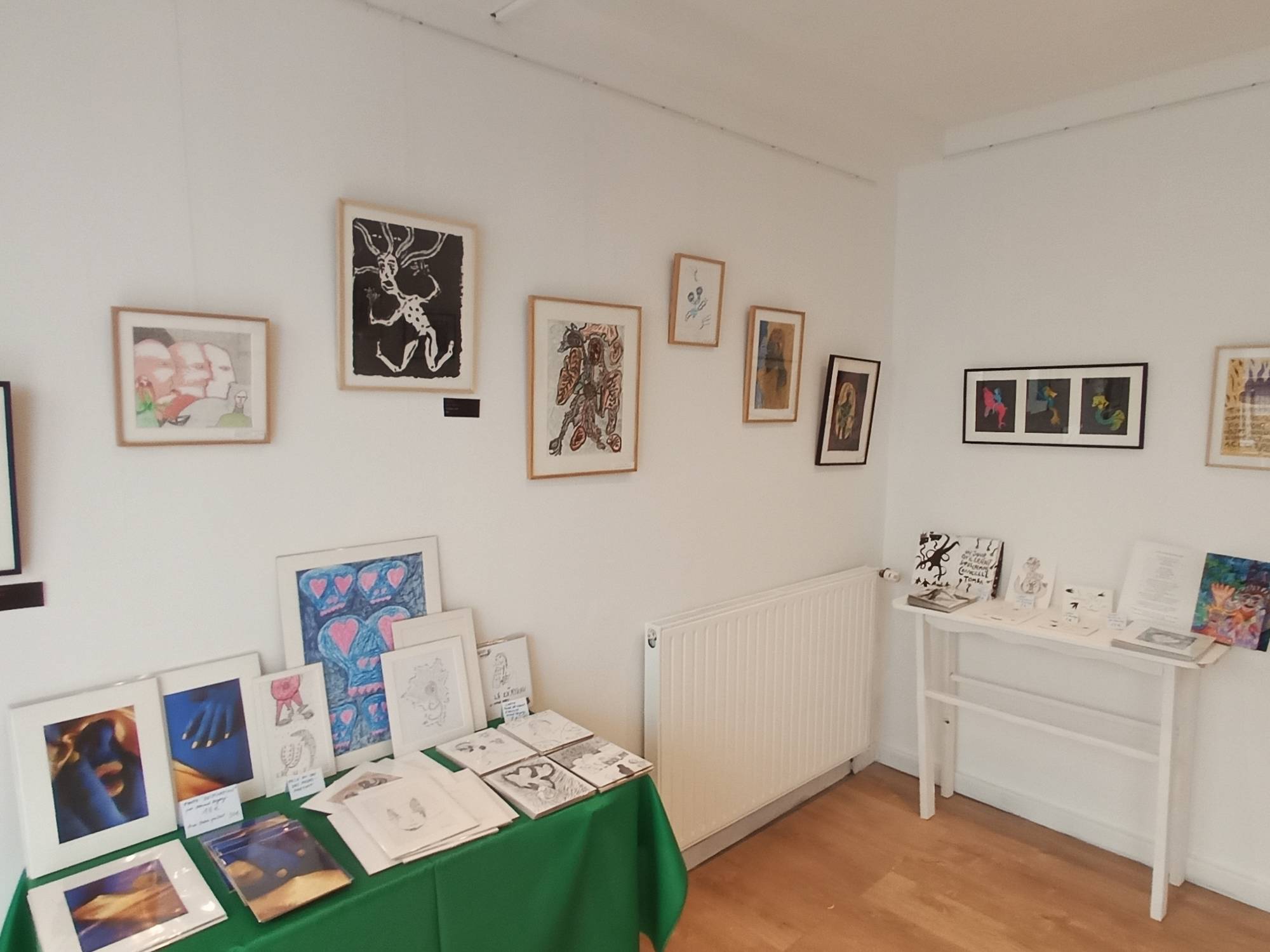Vue de la Boutique - Galerie d'art du Pluralium à Paris 18e dans le quartier de la Goutte d'or, tableaux et éditions artistiques de Arnaud Degouy, Nathalie Fiala et Alex Hays